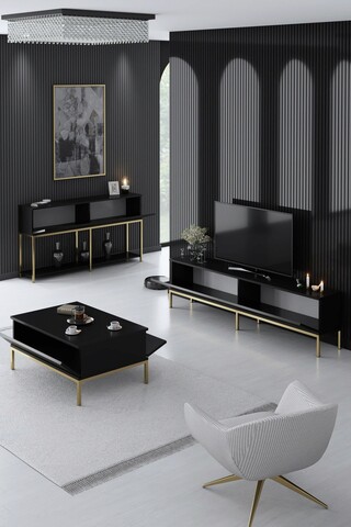 Set mobilier living, Bexley, Lord, PAL, Negru