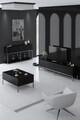 Set mobilier living, Bexley, Lord, PAL, Negru/Argintiu
