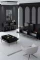 Set mobilier living, Bexley, Lord, PAL, Negru/Argintiu