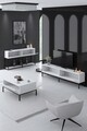 Set mobilier living, Bexley, Lord, PAL, Alb/Negru