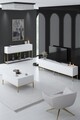 Set mobilier living, Bexley, Lord, PAL, Alb/Auriu