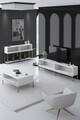 Set mobilier living, Bexley, Lord, PAL, Alb/Auriu
