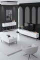 Set mobilier living, Bexley, Lord, PAL, Alb / Argintiu