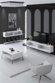Set mobilier living, Bexley, Lord, PAL, Alb / Argintiu