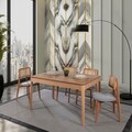 Set masa extensibila si 4 scaune, Hanah Home, Albero150, Natural