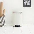 Cos de gunoi cu pedala, Brabantia, NewIcon, 12 L, 33.8x25.1x41.1 cm, otel, alb