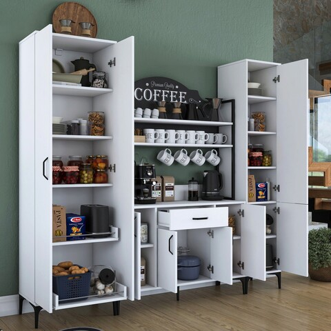 Dulap multifunctional, Rani, JE150, 220x198 cm, PAL, Alb