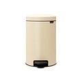 Cos de gunoi cu pedala, Brabantia, Icon Almond, 12 L, inox, crem