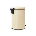 Cos de gunoi cu pedala, Brabantia, Icon Almond, 12 L, inox, crem
