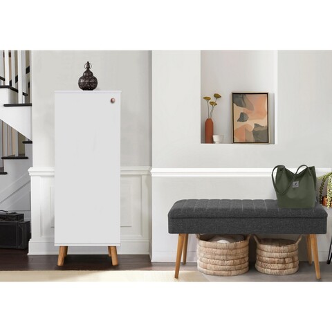 Set de mobilier pentru hol, Hanah Home, Vegas White, Alb / Antracit