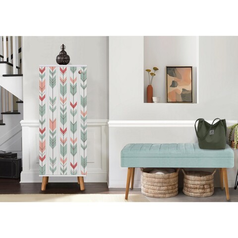 Set de mobilier pentru hol, Hanah Home, Vegas White, Alb / Verde de mare
