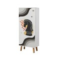 Set de mobilier pentru hol, Hanah Home, Vegas White, Alb / Antracit