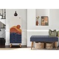Set de mobilier pentru hol, Hanah Home, Vegas White, Alb/Albastru inchis