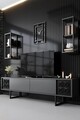 Set mobilier living, Bexley, Black Line Set, PAL, Antracit / Negru