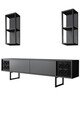 Set mobilier living, Bexley, Black Line Set, PAL, Antracit / Negru