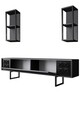 Set mobilier living, Bexley, Black Line Set, PAL, Antracit / Negru