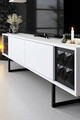 Set mobilier living, Bexley, Black Line Set, PAL, Alb/Negru