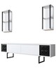 Set mobilier living, Bexley, Black Line Set, PAL, Alb/Negru