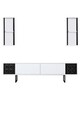 Set mobilier living, Bexley, Black Line Set, PAL, Alb/Negru