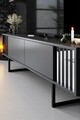 Set mobilier living, Bexley, Chrome Line Set, PAL, Antracit / Negru
