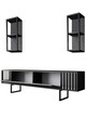 Set mobilier living, Bexley, Chrome Line Set, PAL, Antracit / Negru