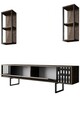 Set mobilier living, Bexley, Chrome Line Set, PAL, Nuc / Negru
