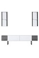 Set mobilier living, Bexley, Chrome Line Set, PAL, Alb/Negru