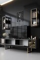 Set mobilier living, Bexley, Gold Line, PAL, Antracit / Aur