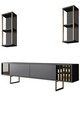 Set mobilier living, Bexley, Gold Line, PAL, Antracit / Aur