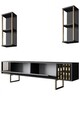 Set mobilier living, Bexley, Gold Line, PAL, Antracit / Aur