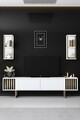Set mobilier living, Bexley, Gold Line, PAL, Alb/Auriu