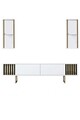 Set mobilier living, Bexley, Gold Line, PAL, Alb/Auriu