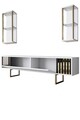 Set mobilier living, Bexley, Gold Line, PAL, Alb/Auriu