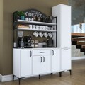 Dulap multifunctional, Rani, JE149, 160x198 cm, PAL, Alb