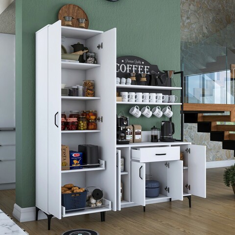 Dulap multifunctional, Rani, JE148, 180x198 cm, PAL, Alb