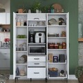 Dulap multifunctional, Rani, JE131, 150x198 cm, PAL, Alb