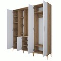 Cuier de perete, Rani, EA129, 180x198 cm, PAL, Nuc/Alb