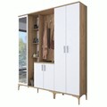 Cuier de perete, Rani, EA129, 180x198 cm, PAL, Nuc/Alb