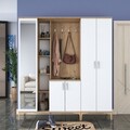 Cuier de perete, Rani, EA131, 180x198 cm, PAL, Nuc/Alb