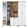 Cuier de perete, Rani, EA131, 180x198 cm, PAL, Nuc/Alb