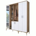Cuier de perete, Rani, EA131, 180x198 cm, PAL, Nuc/Alb