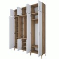 Cuier de perete, Rani, EA121, 180x240x37 cm, PAL, Nuc/Alb