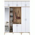 Cuier de perete, Rani, EA121, 180x240x37 cm, PAL, Nuc/Alb