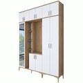 Cuier de perete, Rani, EA128, 180x240x37 cm, PAL, Nuc/Alb
