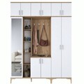 Cuier de perete, Rani, EA128, 180x240x37 cm, PAL, Nuc/Alb