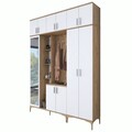 Cuier de perete, Rani, EA128, 180x240x37 cm, PAL, Nuc/Alb