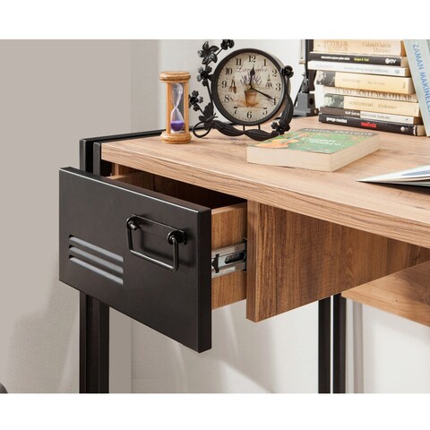 Set de mobilier pentru camera de studiu, Sapphire, COSMO-TKM.10, PAL, Pin Atlantic / Negru