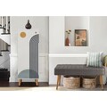 Set de mobilier pentru hol, Hanah Home, Vegas White, Alb/Gri