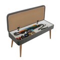 Set de mobilier pentru hol, Hanah Home, Vegas White, Alb/Gri