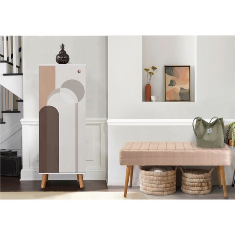 Set de mobilier pentru hol, Hanah Home, Vegas White, Alb / Piatra